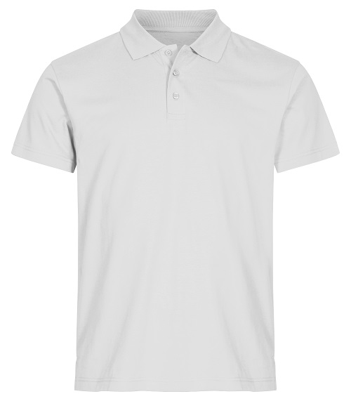 Polo bianca uomo manica corta con colletto e bottoni frontalmente, tessuto cotone leggero, stile casual classico