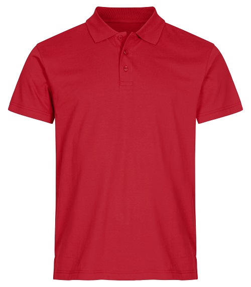 Polo uomo rosso a maniche corte con colletto e tre bottoni in cotone, modello classico casual elegante
